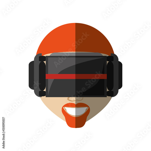 hispter amn virtual reality glasses technology new shadow vector illustration eps 10