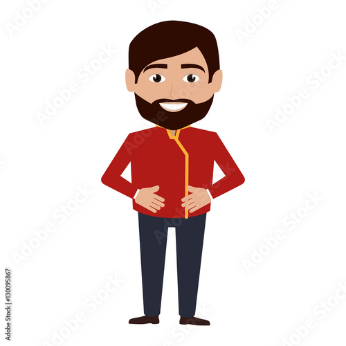 bellboy character hotel service icon vector illustration design