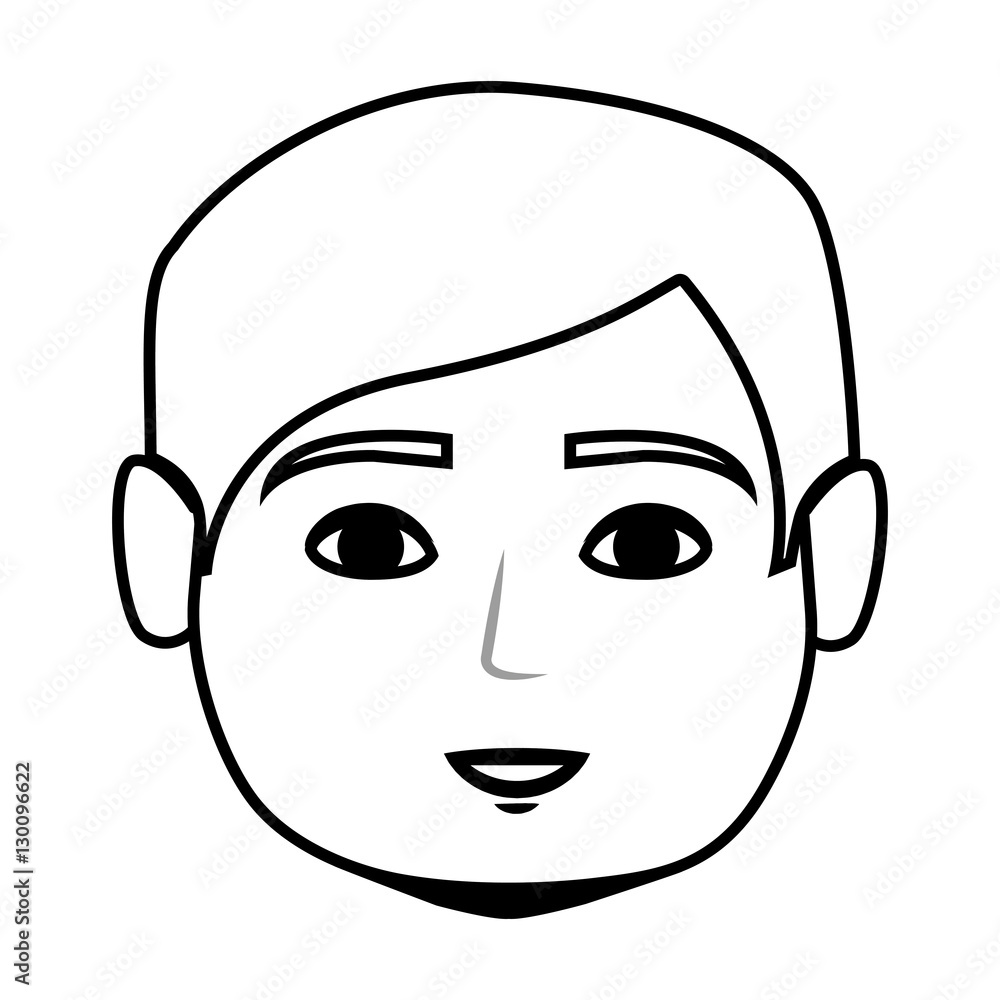 head young man isolated icon vector illustration design