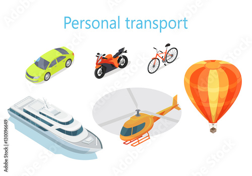 Personal Transport Infographic Statistics of Usage