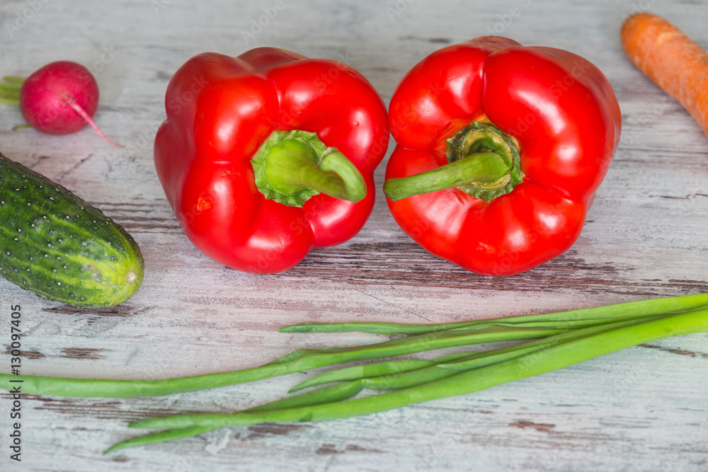 Fresh organic vegetables Healthy Food background.