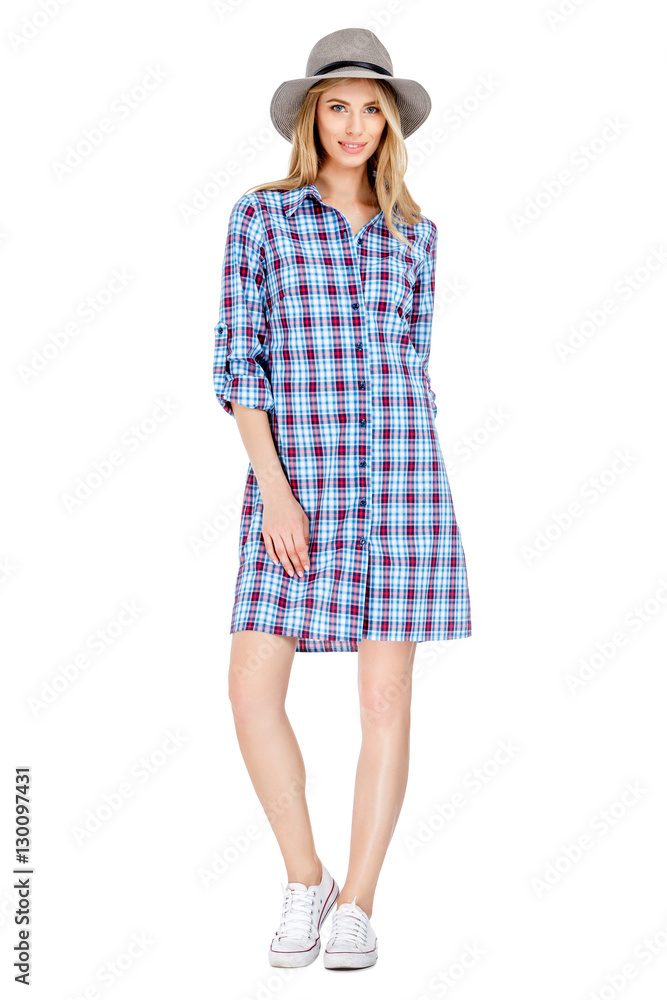 Fashion photo of young magnificent woman wearing fashionable summer clothes Fashion photo of young magnificent woman wearing fashionable summer clothes