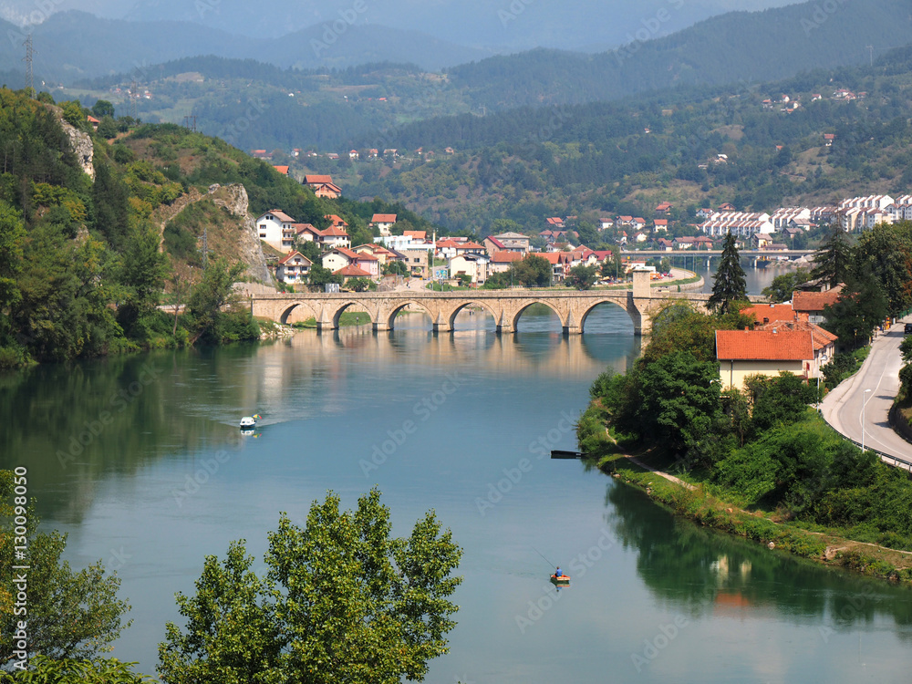 old bridge on river Drina