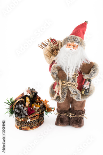vintage Santa Claus doll with a decoration coffer