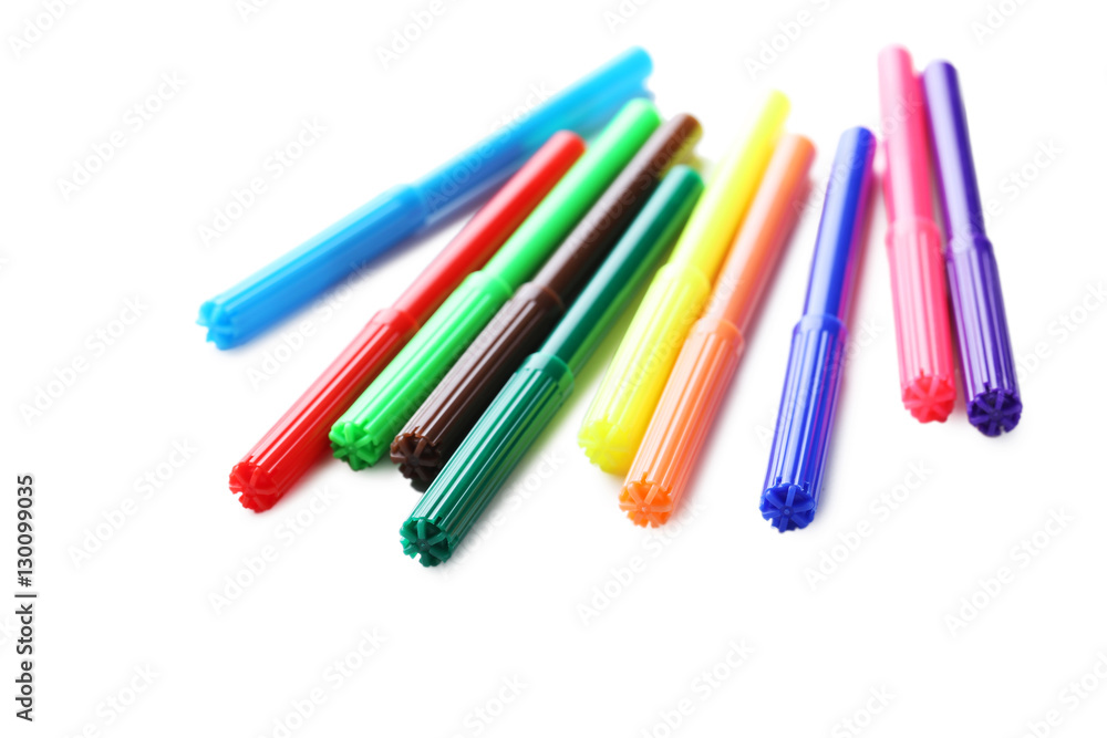 Felt-tip pens isolated on a white background Felt-tip pens isolated on a white background