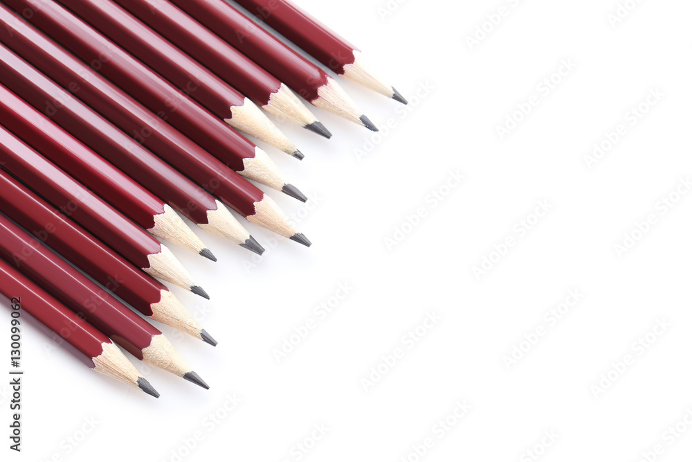 Drawing brown pencils on a white background Drawing brown pencils on a white background