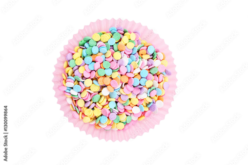 Colorful sprinkles isolated on a white