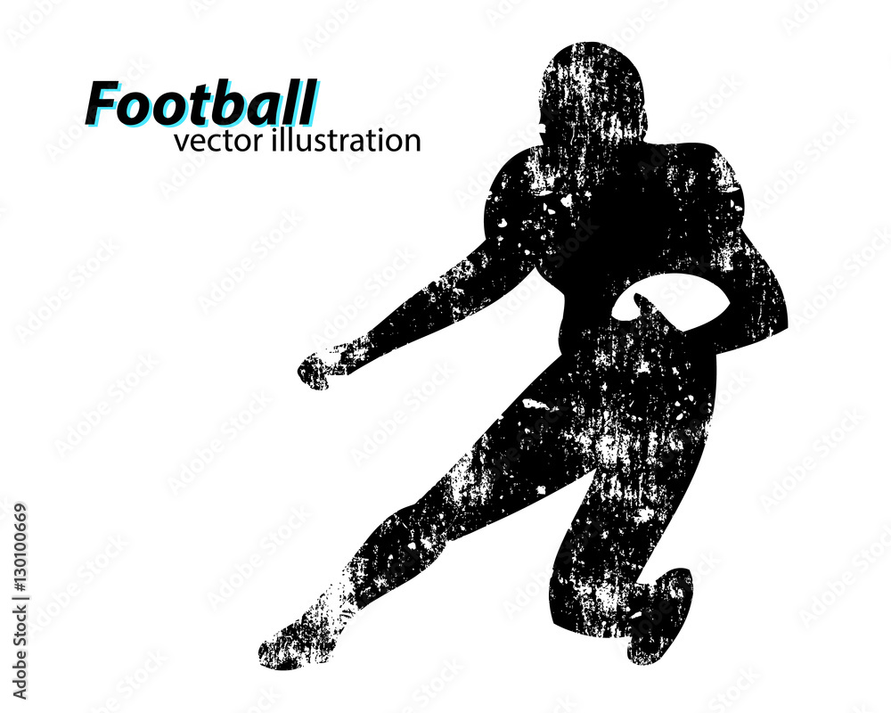 Fototapeta premium silhouette of a football player. Rugby. American footballer
