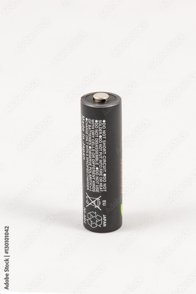 Single unbranded black AA rechargeable battery