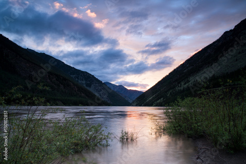 Fototapeta Naklejka Na Ścianę i Meble -  Flooding in a mountain river. Indigirka River. Yakutia. Russia.