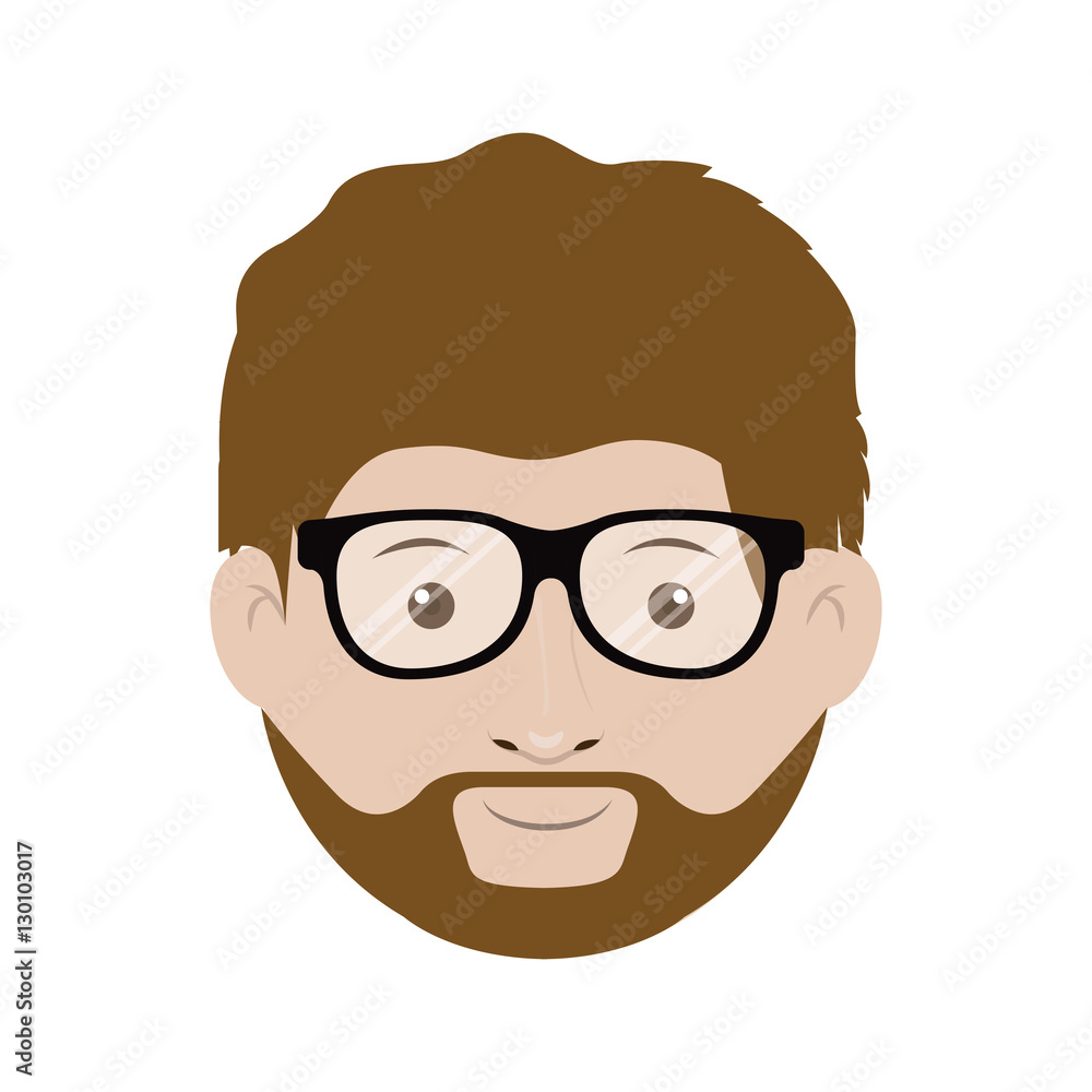 Man with glasses icon. Male avatar person people and human theme. Isolated design. Vector illustration Man with glasses icon. Male avatar person people and human theme. Isolated design. Vector illustration