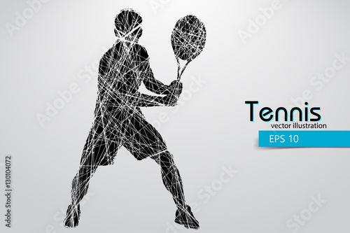 Silhouette of a tennis player.