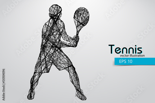 Silhouette of a tennis player.