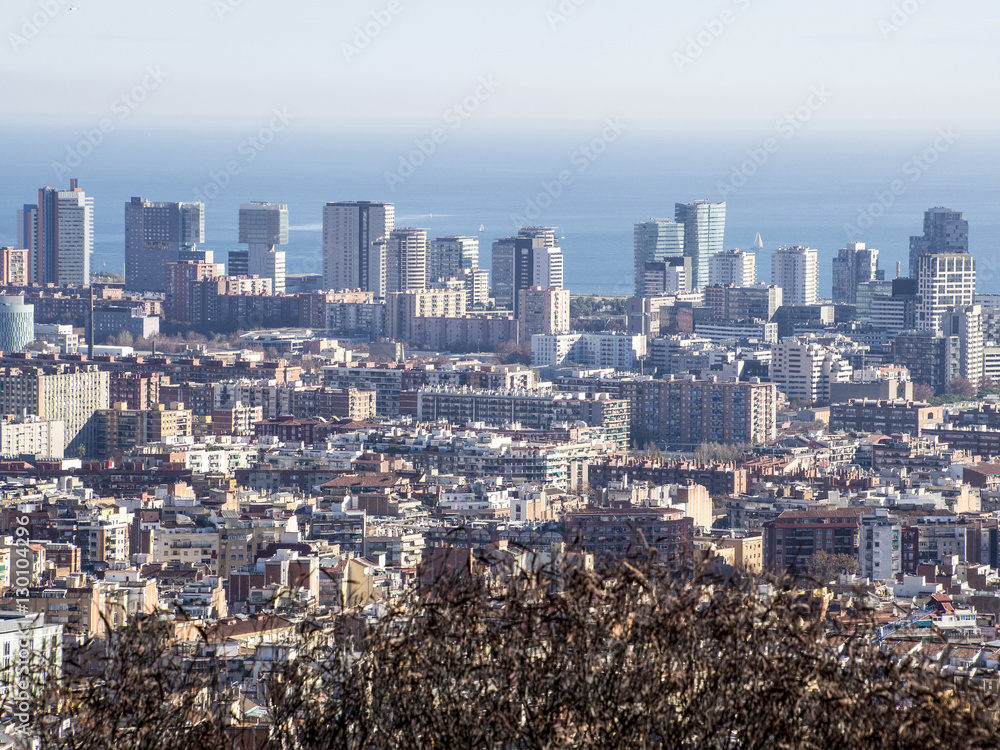 Skyline de la ciudad de Barcelona,Cataluña,España