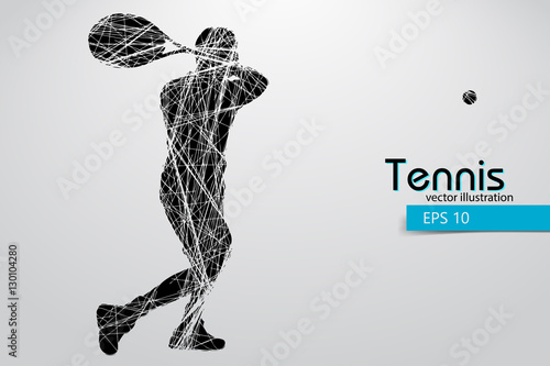 Silhouette of a tennis player.