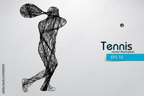 Silhouette of a tennis player.