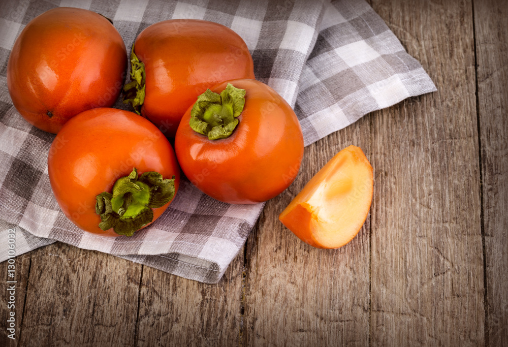 Delicious fresh persimmon fruit