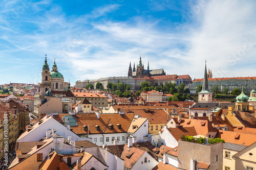 Panoramic aerial view of Prague