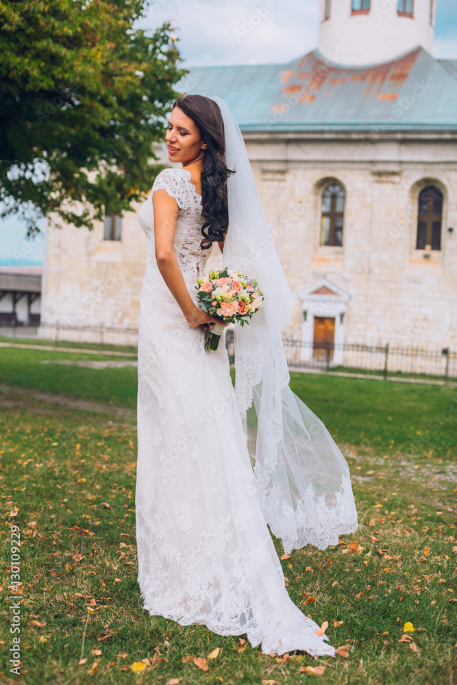 Beautiful bride outdoors