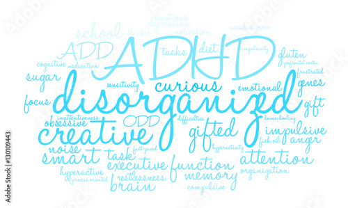 Disorganized Word Cloud on a white background. 