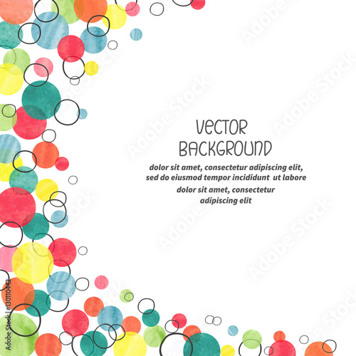 Colorful dots background for your design. Vector background with watercolor circles. 