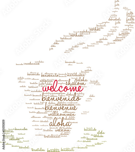 International Welcome Word Cloud. Each word used in this word cloud is another language's version of the word Welcome. 