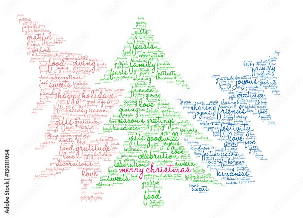 Fototapeta premium Merry Christmas Word Cloud