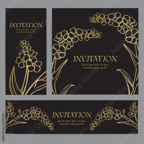 Floral banners with hand drawn flowers