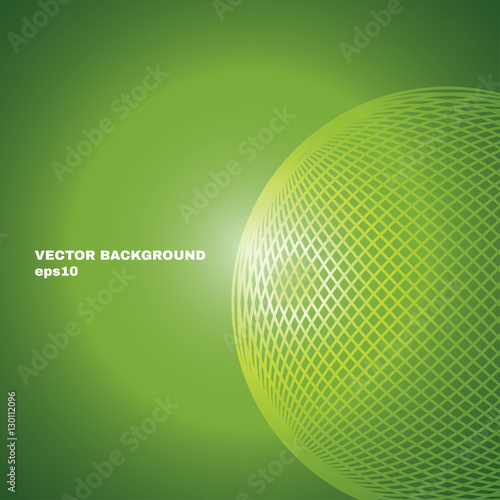 Abstract background with a grid ball. 3d techno design. Vector eps 10.
