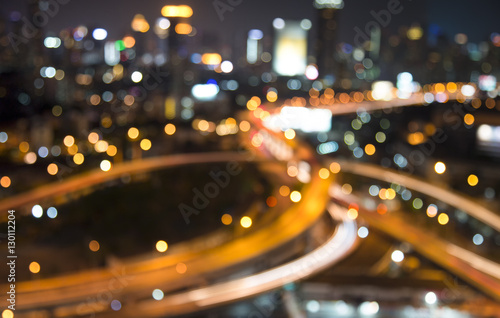 Bangkok route motorway at night cityscape abstract background bokeh night / illustrations.