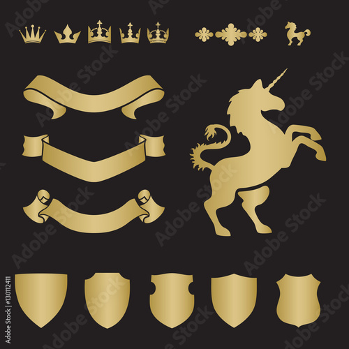 Heraldic silhouettes for signs and symbols