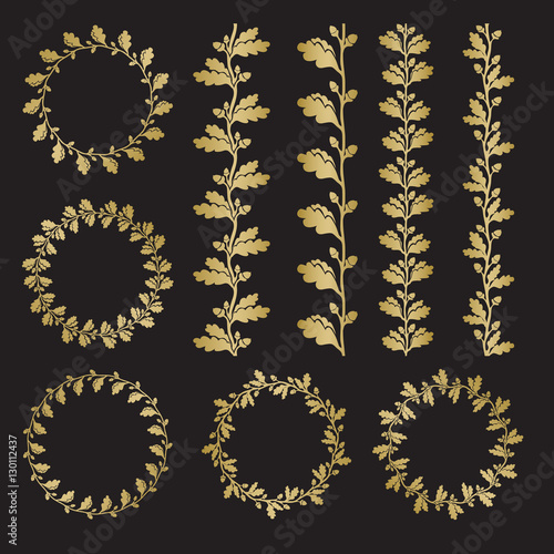 Silhouette oak wreaths in different shapes