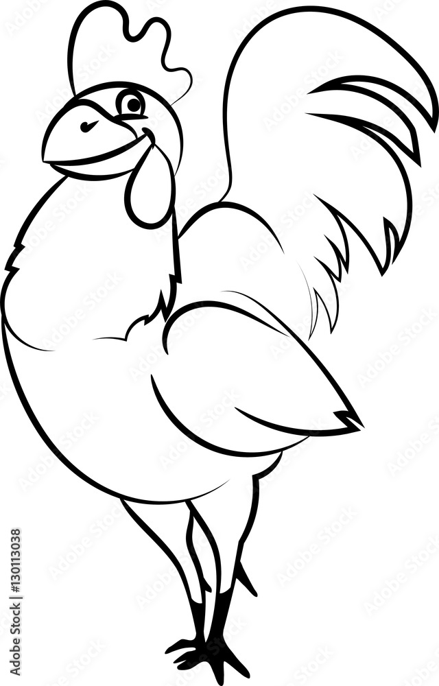 Rooster line drawing Stock Vector Adobe Stock