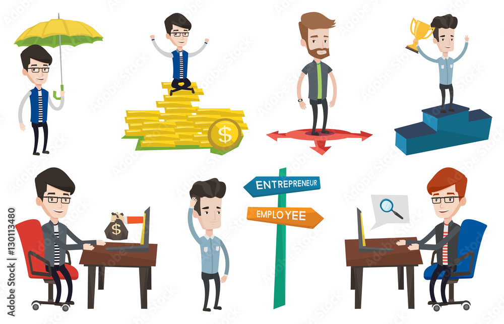 Vector set of business characters. Vector set of business characters.