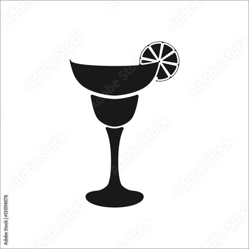 Margarita cocktail symbol silhouette icon on background