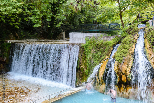 Loutra Pozar Thermal Baths and hot springs in nature in Loutraki near Edessa in Macedonia, Greece
