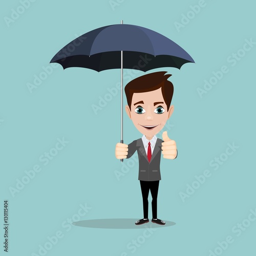 businessman with umbrella for protection