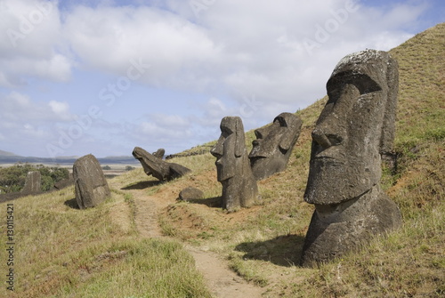 Moai quarry, Ranu Raraku Volcano, Easter Island (Rapa Nui), Chile photo