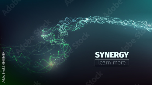 Vector abstract synergy concept. Teamwork llustration. Collective work. Programming flow
