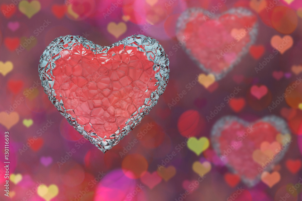 Abstract background with red heart