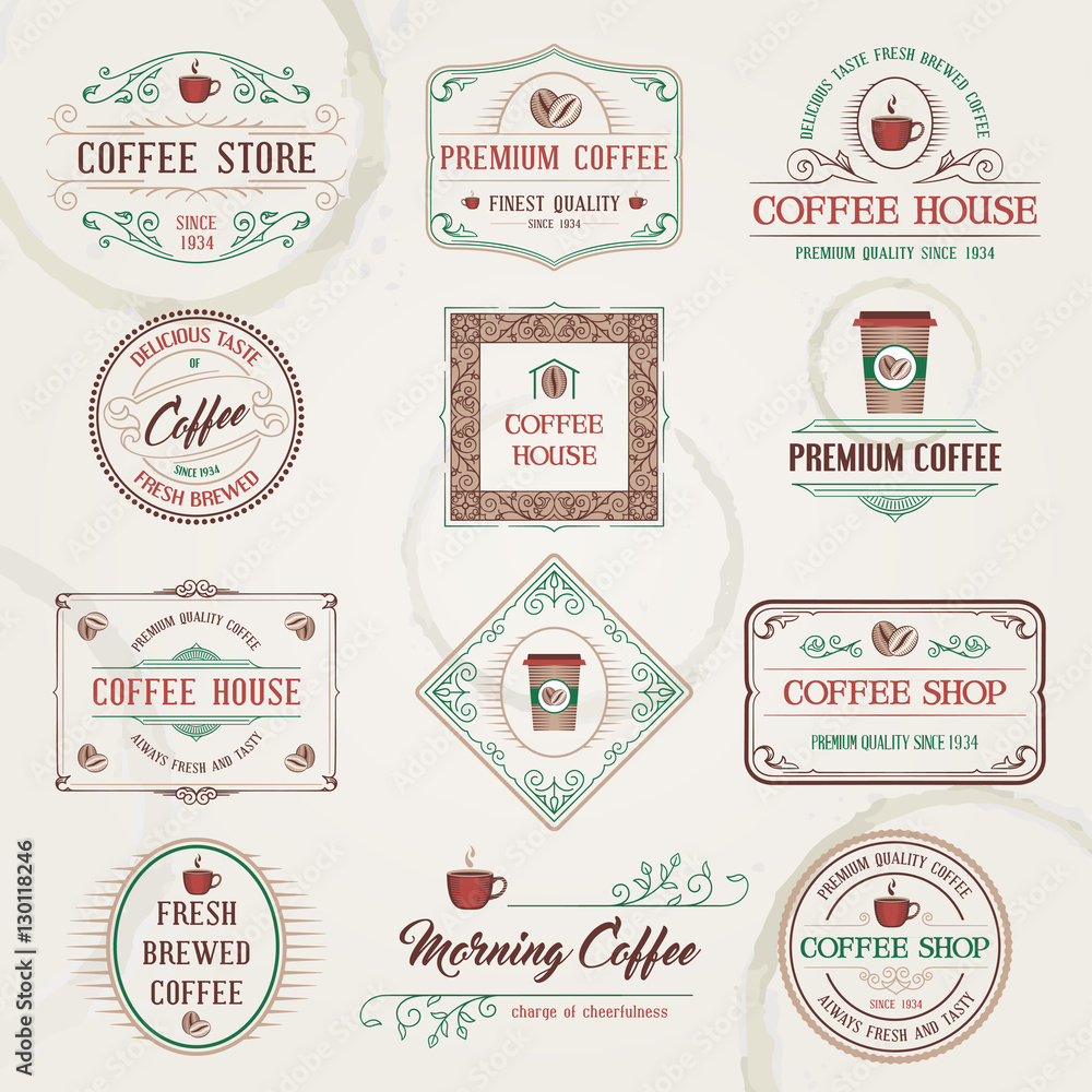 Retro Coffee Labels