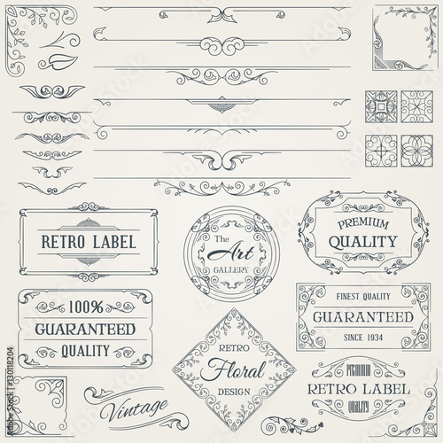 Retro Calligraphic Design Elements2