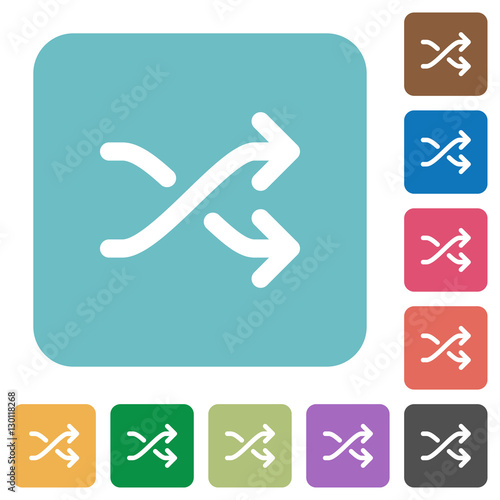 Media shuffle square flat icons