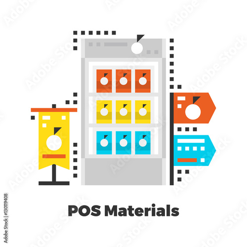 POS Materials Flat Illustration.
