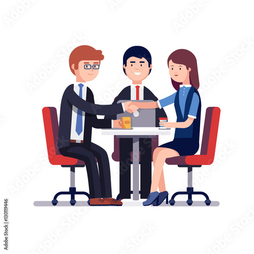 Successful business meeting or job interview