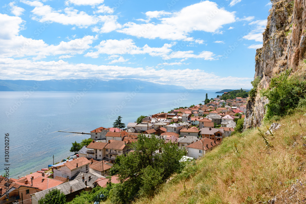 Village Radozda on the shore of Ohrid Lake, Macedonia.