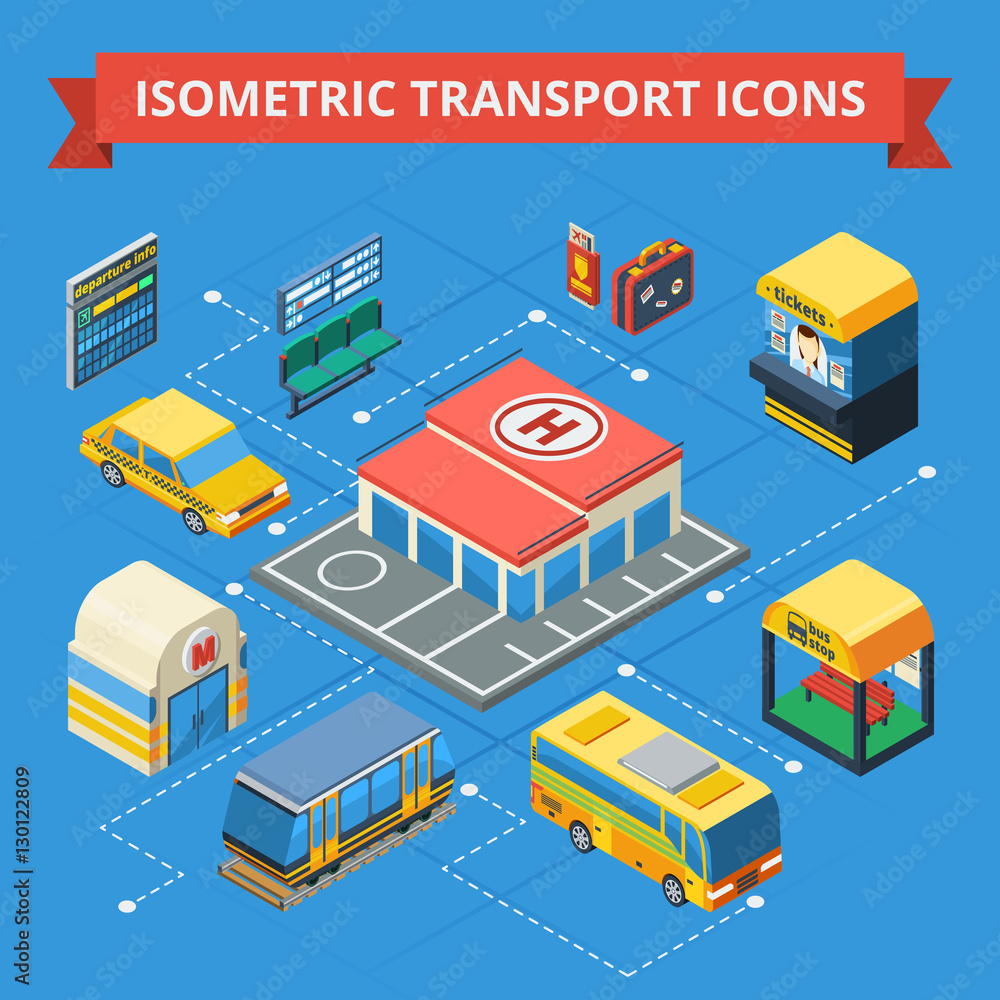 Passenger Transportation Isometric Flowchart Passenger Transportation Isometric Flowchart
