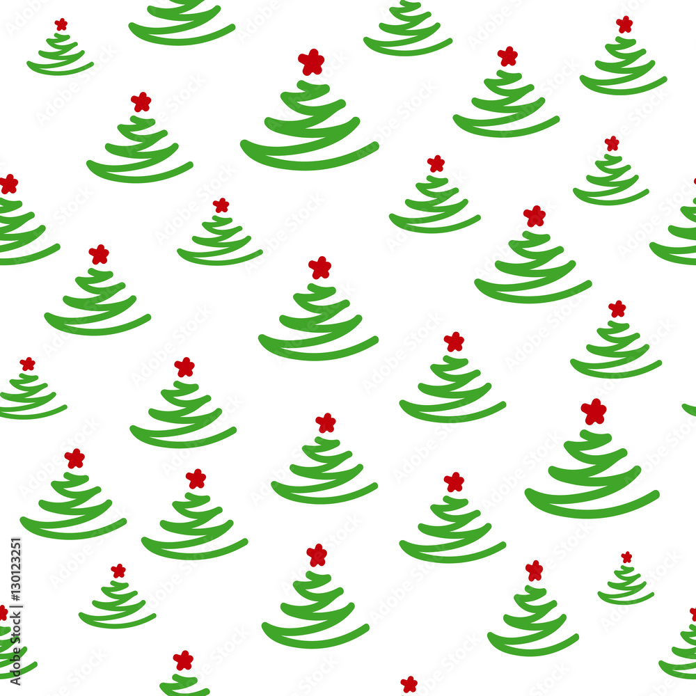New Year seamless pattern with Christmas trees New Year seamless pattern with Christmas trees