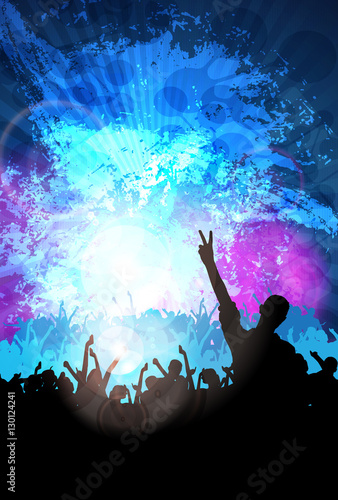 Crowd of people. Concert illustration