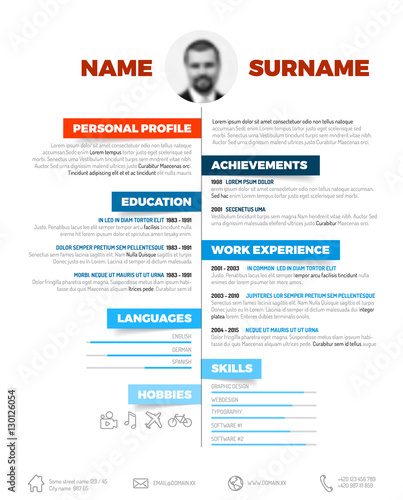Vector minimalist cv / resume template